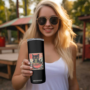 Cat Ramen Japanese Inspo Graphic Skinny Tumbler Funny Kawaii Cat Anime Gifts TS02 Print Your Wear