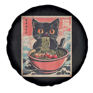 Cat Ramen Japanese Inspo Graphic Spare Tire Cover Funny Kawaii Cat Anime Gifts TS02 Print Your Wear