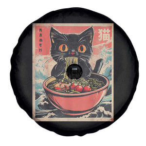 Cat Ramen Japanese Inspo Graphic Spare Tire Cover Funny Kawaii Cat Anime Gifts TS02 Print Your Wear