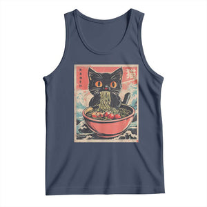 Cat Ramen Japanese Inspo Graphic Tank Top Funny Kawaii Cat Anime Gifts TS02 Navy Print Your Wear