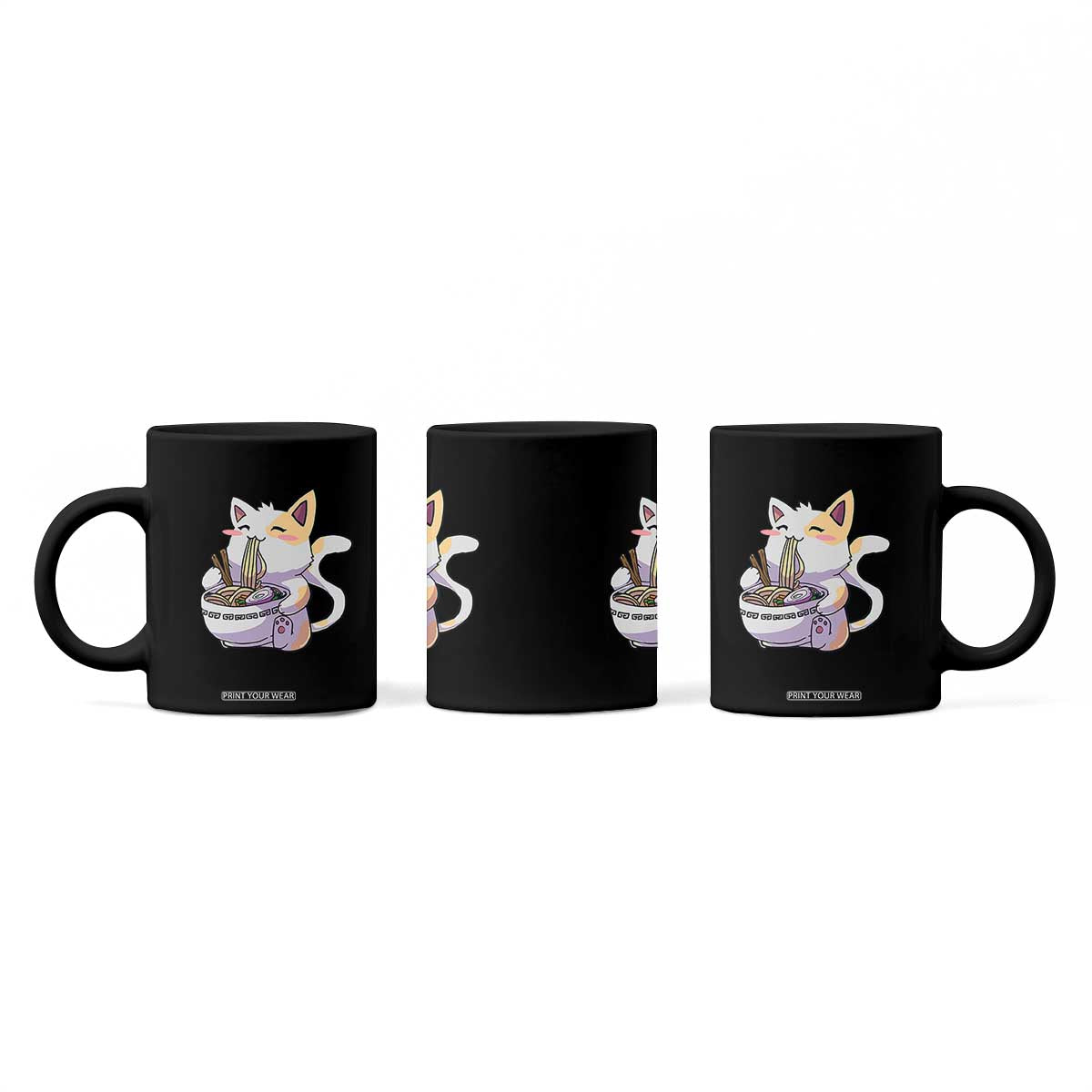 Ramen Cat Kawaii Coffee Mug Anime Japanese Neko Cute Graphic TS02 Print Your Wear