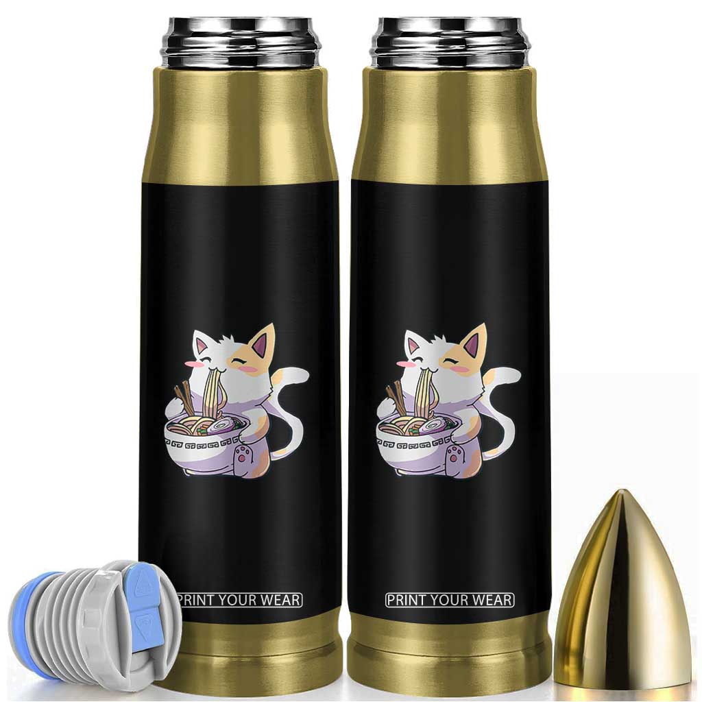 Ramen Cat Kawaii Bullet Tumbler Anime Japanese Neko Cute Graphic TS02 Black Print Your Wear