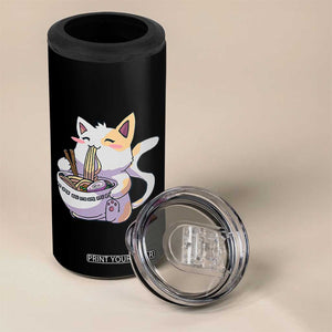 Ramen Cat Kawaii 4 in 1 Can Cooler Tumbler Anime Japanese Neko Cute Graphic TS02 Print Your Wear