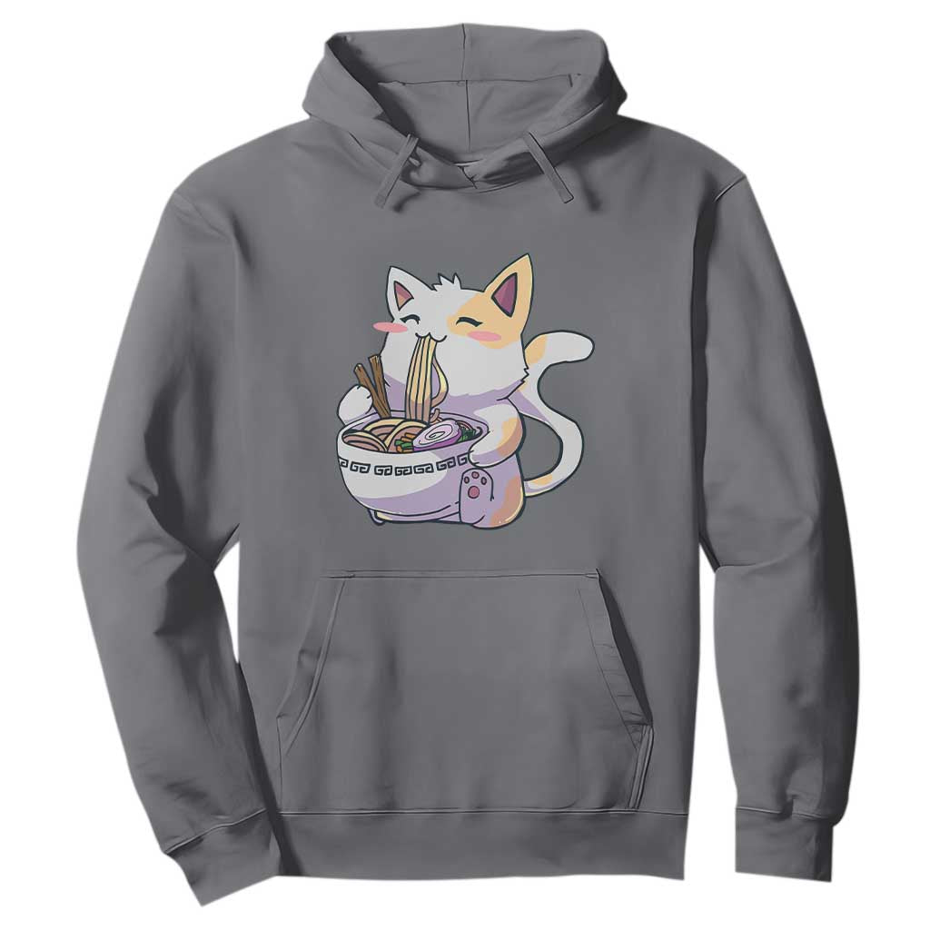 Ramen Cat Kawaii Hoodie Anime Japanese Neko Cute Graphic TS02 Charcoal Print Your Wear