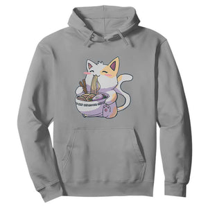 Ramen Cat Kawaii Hoodie Anime Japanese Neko Cute Graphic TS02 Sport Gray Print Your Wear