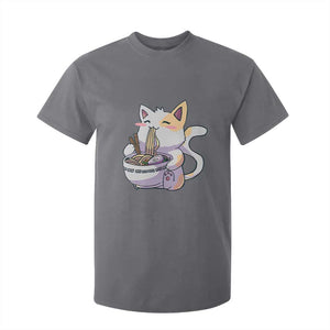 Ramen Cat Kawaii T Shirt For Kid Anime Japanese Neko Cute Graphic TS02 Charcoal Print Your Wear