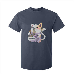 Ramen Cat Kawaii T Shirt For Kid Anime Japanese Neko Cute Graphic TS02 Navy Print Your Wear