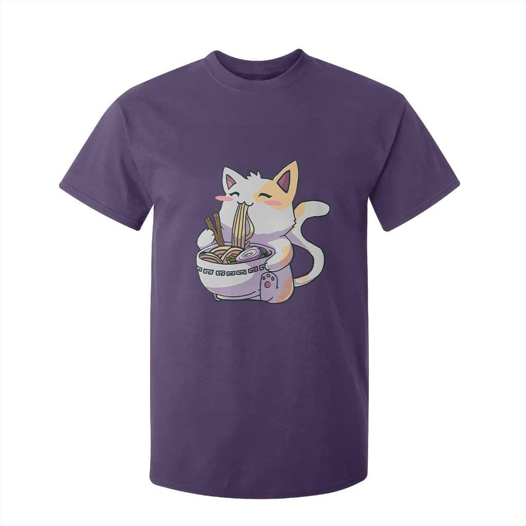 Ramen Cat Kawaii T Shirt For Kid Anime Japanese Neko Cute Graphic TS02 Purple Print Your Wear