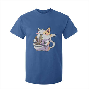 Ramen Cat Kawaii T Shirt For Kid Anime Japanese Neko Cute Graphic TS02 Royal Blue Print Your Wear