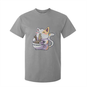 Ramen Cat Kawaii T Shirt For Kid Anime Japanese Neko Cute Graphic TS02 Sport Gray Print Your Wear