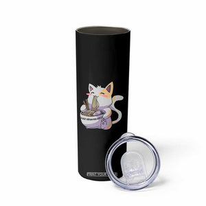 Ramen Cat Kawaii Skinny Tumbler Anime Japanese Neko Cute Graphic TS02 Print Your Wear