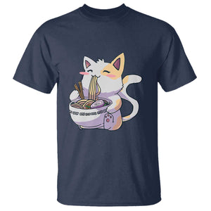 Ramen Cat Kawaii T Shirt Anime Japanese Neko Cute Graphic TS02 Navy Print Your Wear