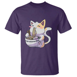 Ramen Cat Kawaii T Shirt Anime Japanese Neko Cute Graphic TS02 Purple Print Your Wear