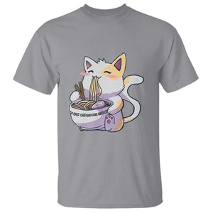 Ramen Cat Kawaii T Shirt Anime Japanese Neko Cute Graphic TS02 Sport Gray Print Your Wear