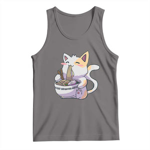 Ramen Cat Kawaii Tank Top Anime Japanese Neko Cute Graphic TS02 Deep Heather Print Your Wear