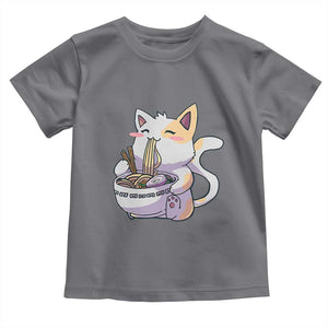 Ramen Cat Kawaii Toddler T Shirt Anime Japanese Neko Cute Graphic TS02 Charcoal Print Your Wear