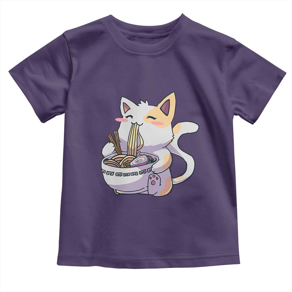 Ramen Cat Kawaii Toddler T Shirt Anime Japanese Neko Cute Graphic TS02 Purple Print Your Wear
