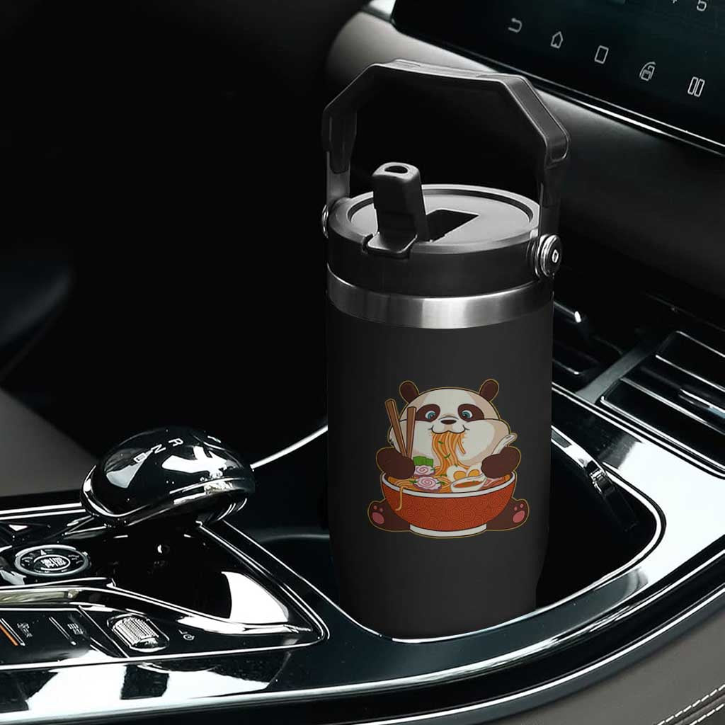 Kawaii Panda Eating Ramen Graphic Flip Straw Tumbler Otaku Japanese Noodle Cute Anime Lover TS02 Print Your Wear