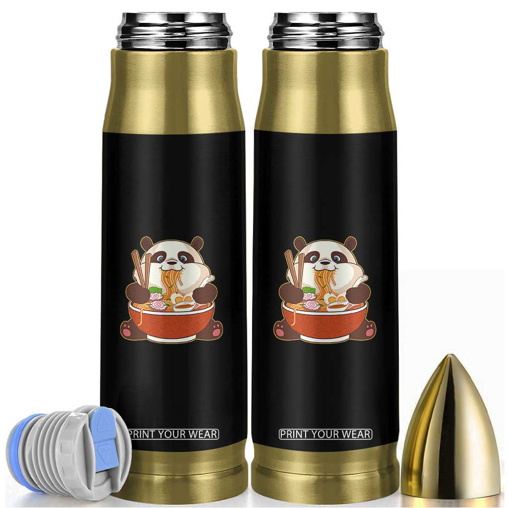 Kawaii Panda Eating Ramen Graphic Bullet Tumbler Otaku Japanese Noodle Cute Anime Lover TS02 Black Print Your Wear