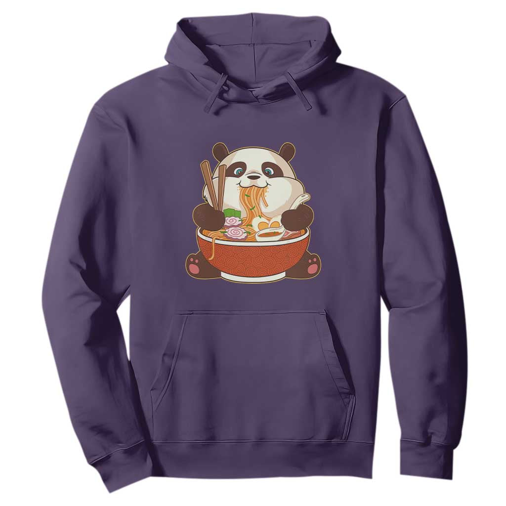 Kawaii Panda Eating Ramen Graphic Hoodie Otaku Japanese Noodle Cute Anime Lover TS02 Purple Print Your Wear