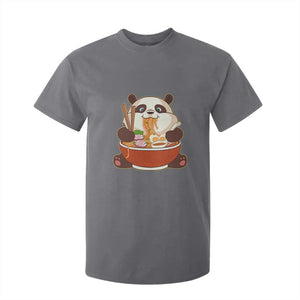 Kawaii Panda Eating Ramen Graphic T Shirt For Kid Otaku Japanese Noodle Cute Anime Lover TS02 Charcoal Print Your Wear