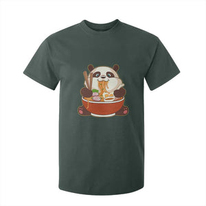 Kawaii Panda Eating Ramen Graphic T Shirt For Kid Otaku Japanese Noodle Cute Anime Lover TS02 Dark Forest Green Print Your Wear