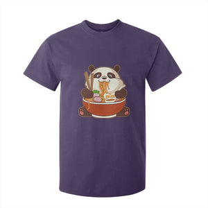 Kawaii Panda Eating Ramen Graphic T Shirt For Kid Otaku Japanese Noodle Cute Anime Lover TS02 Purple Print Your Wear