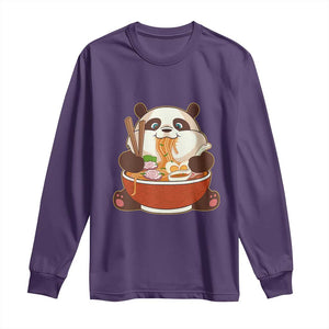 Kawaii Panda Eating Ramen Graphic Long Sleeve Shirt Otaku Japanese Noodle Cute Anime Lover TS02 Purple Print Your Wear