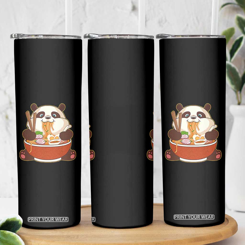 Kawaii Panda Eating Ramen Graphic Skinny Tumbler Otaku Japanese Noodle Cute Anime Lover TS02 Print Your Wear
