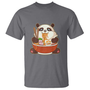 Kawaii Panda Eating Ramen Graphic T Shirt Otaku Japanese Noodle Cute Anime Lover TS02 Charcoal Print Your Wear
