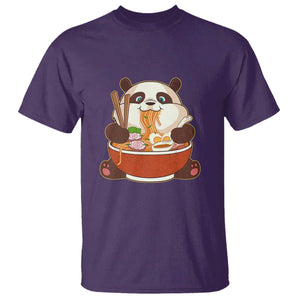 Kawaii Panda Eating Ramen Graphic T Shirt Otaku Japanese Noodle Cute Anime Lover TS02 Purple Print Your Wear