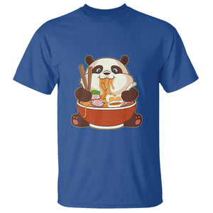 Kawaii Panda Eating Ramen Graphic T Shirt Otaku Japanese Noodle Cute Anime Lover TS02 Royal Blue Print Your Wear