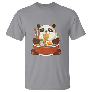 Kawaii Panda Eating Ramen Graphic T Shirt Otaku Japanese Noodle Cute Anime Lover TS02 Sport Gray Print Your Wear