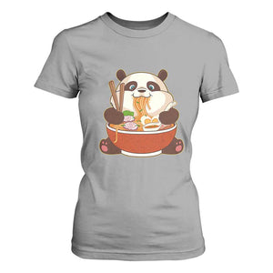 Kawaii Panda Eating Ramen Graphic T Shirt For Women Otaku Japanese Noodle Cute Anime Lover TS02 Sport Gray Print Your Wear
