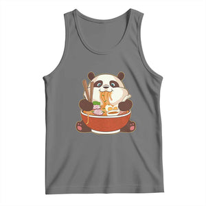 Kawaii Panda Eating Ramen Graphic Tank Top Otaku Japanese Noodle Cute Anime Lover TS02 Black Heather Print Your Wear