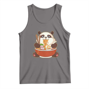 Kawaii Panda Eating Ramen Graphic Tank Top Otaku Japanese Noodle Cute Anime Lover TS02 Deep Heather Print Your Wear