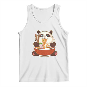 Kawaii Panda Eating Ramen Graphic Tank Top Otaku Japanese Noodle Cute Anime Lover TS02 White Print Your Wear