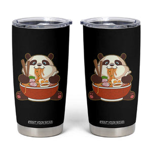 Kawaii Panda Eating Ramen Graphic Tumbler Cup Otaku Japanese Noodle Cute Anime Lover TS02 Black Print Your Wear