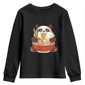 Kawaii Panda Eating Ramen Graphic Youth Sweatshirt Otaku Japanese Noodle Cute Anime Lover TS02 Black Print Your Wear