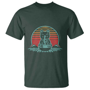 Retro Kawaii Cat Ramen T Shirt Anime Otaku Japanese Noodles Lover Aesthetic TS02 Dark Forest Green Print Your Wear