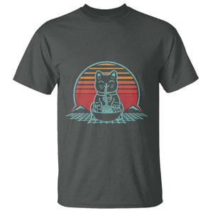 Retro Kawaii Cat Ramen T Shirt Anime Otaku Japanese Noodles Lover Aesthetic TS02 Dark Heather Print Your Wear