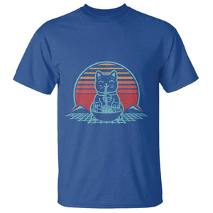 Retro Kawaii Cat Ramen T Shirt Anime Otaku Japanese Noodles Lover Aesthetic TS02 Royal Blue Print Your Wear