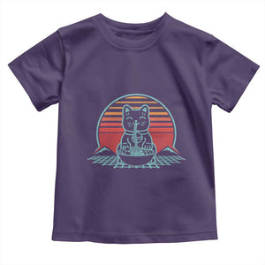 Retro Kawaii Cat Ramen Toddler T Shirt Anime Otaku Japanese Noodles Lover Aesthetic TS02 Purple Print Your Wear