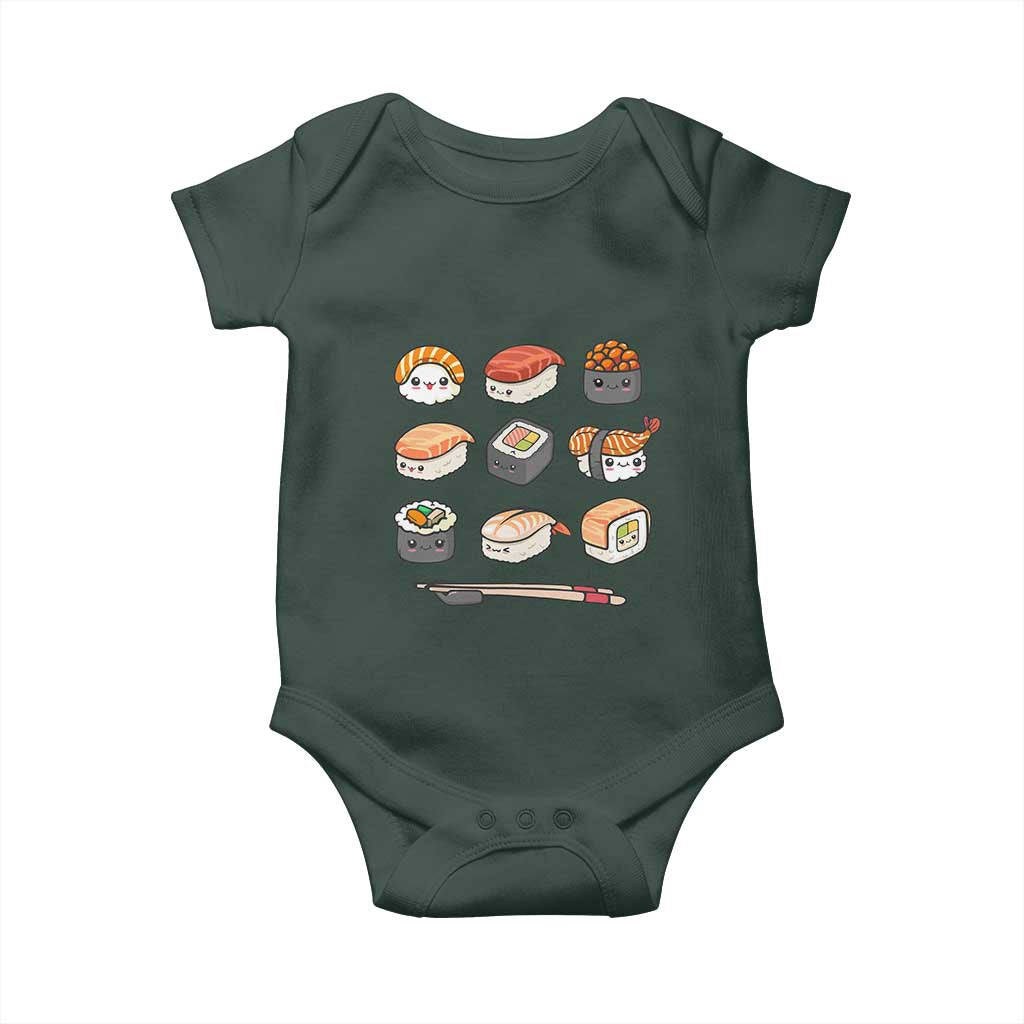 Kawaii Sushi Set Baby Onesie Japanese Food Lover Anime Otaku Manga TS02 Print Your Wear