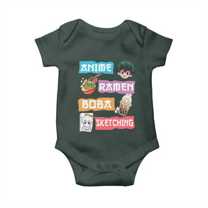 Anime Ramen Boba Sketching Baby Onesie Kawaii Otaku Anime Manga Japanese Pop Culture Cute Graphic TS02 Print Your Wear