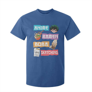 Anime Ramen Boba Sketching T Shirt For Kid Kawaii Otaku Anime Manga Japanese Pop Culture Cute Graphic TS02 Royal Blue Print Your Wear