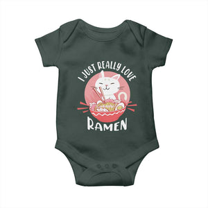 Funny Kawaii Cat Ramen Japanese Baby Onesie I Just Really Love Ramen Otaku Manga Cute Graphic TS02 Print Your Wear