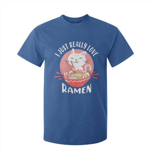 Funny Kawaii Cat Ramen Japanese T Shirt For Kid I Just Really Love Ramen Otaku Manga Cute Graphic TS02 Royal Blue Print Your Wear