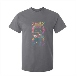 Retro Kawaii Ramen Cat Graphic T Shirt For Kid Cute Anime Japanese Japan Inspo TS02 Charcoal Print Your Wear