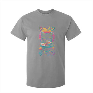 Retro Kawaii Ramen Cat Graphic T Shirt For Kid Cute Anime Japanese Japan Inspo TS02 Sport Gray Print Your Wear